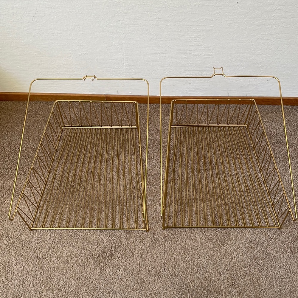 2 Ikea Gold metal folder organizer